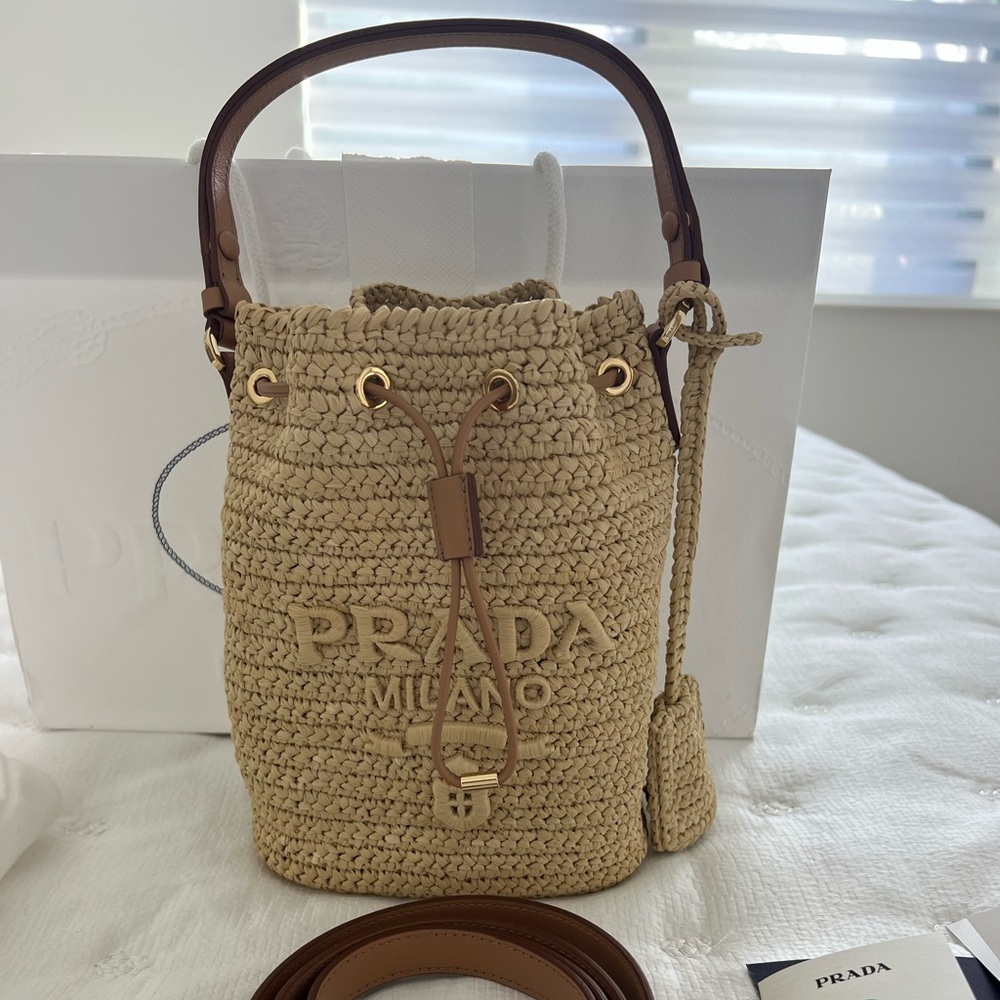 Prada raffia handbag